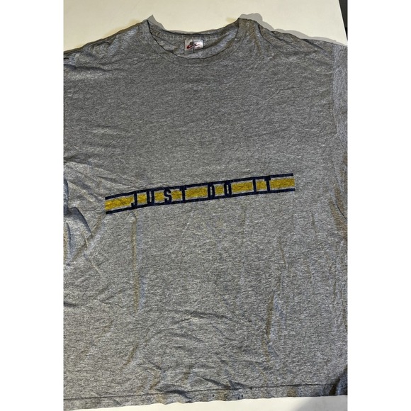 Vtg 80s 90s USA NIKE Just Do It T-shirt Faded Distressed Swoosh Men's XL Gray - Picture 1 of 8